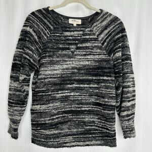Isabel Marant Etoile wool blend sweater black gray striped long sleeves size 2